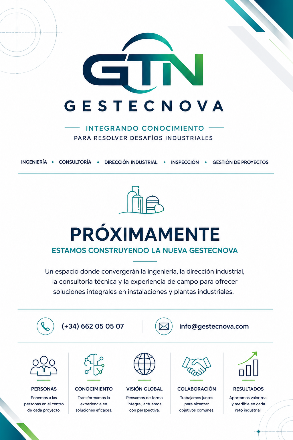 GESTECNOVA. Ingeniería, consultoría, dirección industrial, inspección, gestión de proyectos y colaboración profesional para la industria